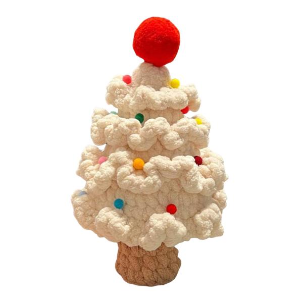 手かぎ針編みのクリスマスツリー スタイリッシュな手作り カウンタートップ クリスマス 家庭用 ホワイト