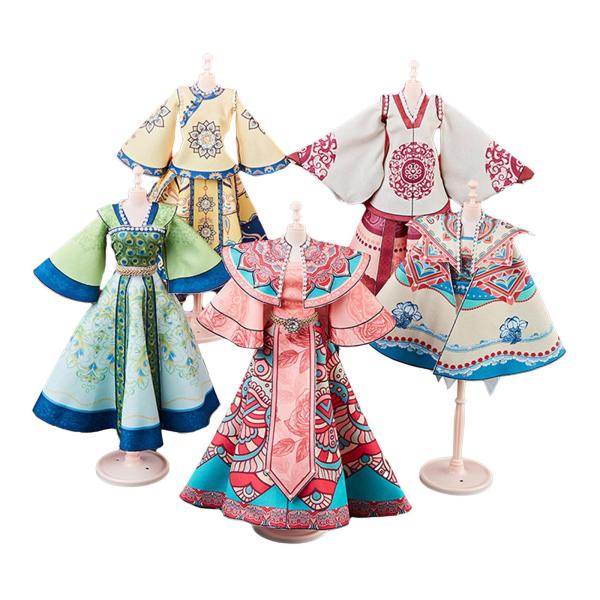 子供用ファッションデザイナーキット 5 個の漢服服 DIY アクティビティセット 子供用