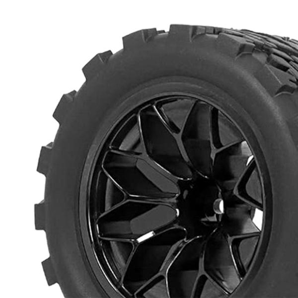 4本 12mm 六角 RC トラック タイヤ 耐久性、耐摩耗性、RC カー ゴム タイヤ ゴム タイヤ ホイール タイヤ 1/10 RC ト