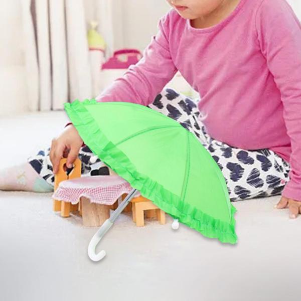 ドールハウス ミニチュア傘 ミニ雨傘 オーナメント 18インチ人形用 グリーン