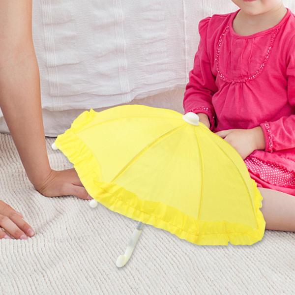 ドールハウス ミニチュア傘 ミニ雨傘装飾品 18 インチ人形用 イエロー