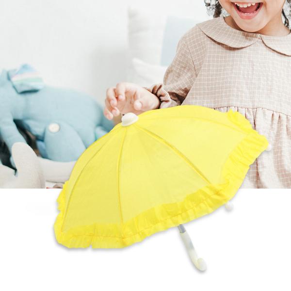 ドールハウス ミニチュア傘 ミニ雨傘装飾品 18 インチ人形用 イエロー