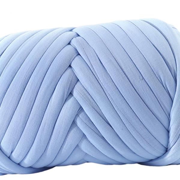 分厚いウール糸重量糸かぎ針編み布 DIY かさばる糸かさばる巨大な糸ニットマットセーターベッドフェンスタペストリー , ライトブルー