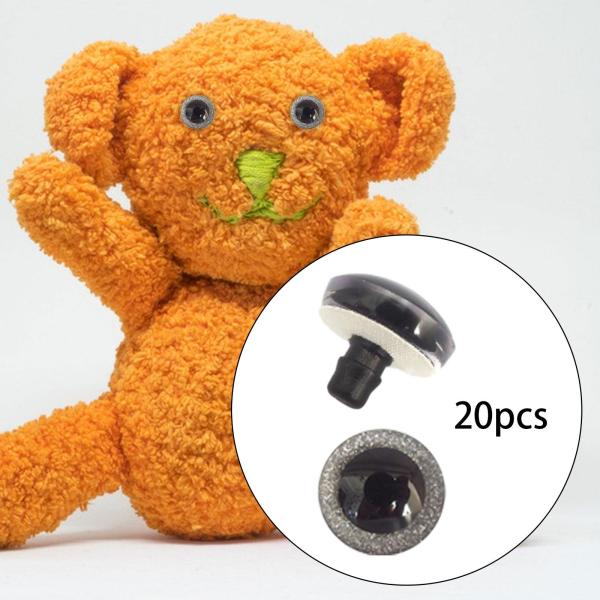 20個のかぎ針編みのぬいぐるみの目、クラフトドールの目、頑丈なプロジェクトアクセサリー、スムーズ、キッズギフト、プレミアムハンドメイド、直径