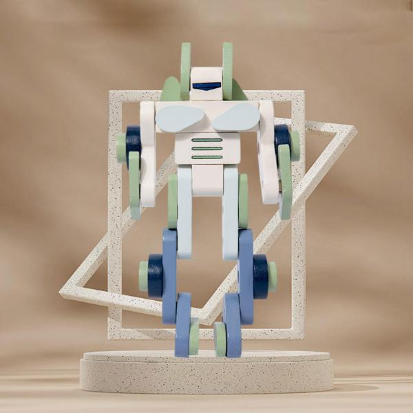 変形おもちゃ 木製ロボット組立玩具 可動ジョイント建設おもちゃ DIY 木製工芸品 組み立て玩具 就学前ご褒美用