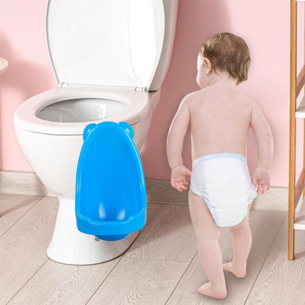 おしっこトレーニング面白いぶら下げポータブルトイレトレーナー便器男の子子供子供用ブルー