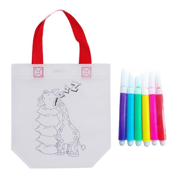 DIY 落書きカラーリングバッグ DIY 落書きバッグ不織布かわいい漫画バッグ子供のための色のおもちゃの色認知｜stk-shop｜02