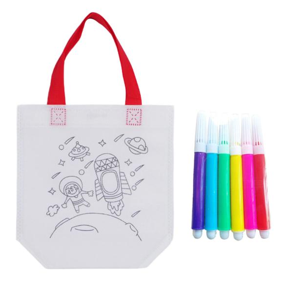 DIY 落書きカラーリングバッグ DIY 落書きバッグ不織布かわいい漫画バッグ子供のための色のおもちゃの色認知｜stk-shop｜04