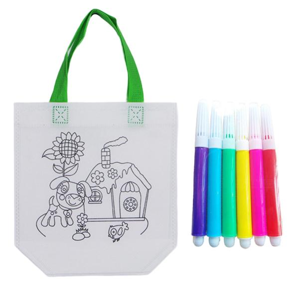DIY 落書きカラーリングバッグ DIY 落書きバッグ不織布かわいい漫画バッグ子供のための色のおもちゃの色認知｜stk-shop｜06