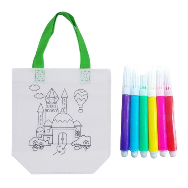 DIY 落書きカラーリングバッグ DIY 落書きバッグ不織布かわいい漫画バッグ子供のための色のおもちゃの色認知｜stk-shop｜07