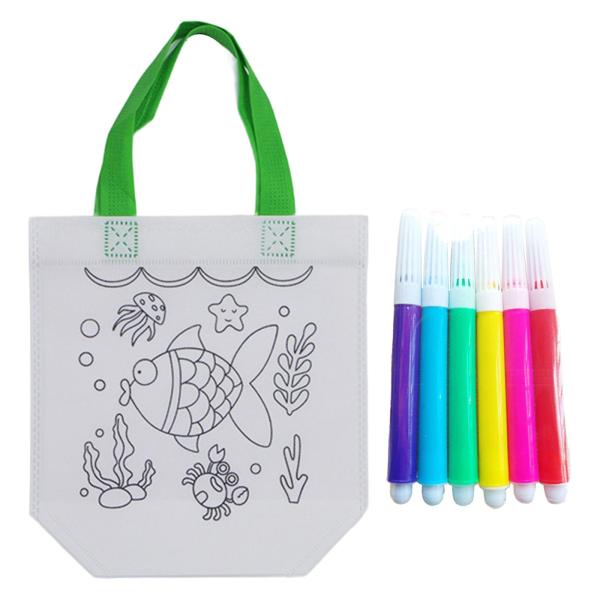 DIY 落書きカラーリングバッグ DIY 落書きバッグ不織布かわいい漫画バッグ子供のための色のおもちゃの色認知｜stk-shop｜08
