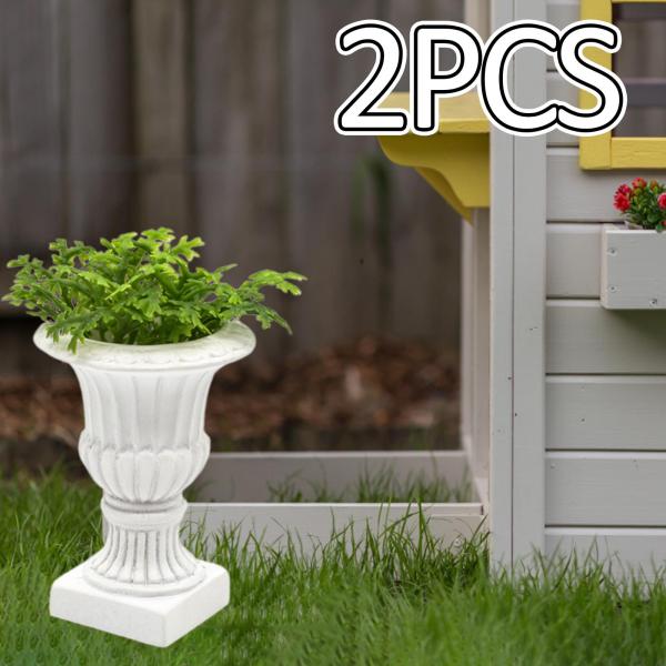 ミニチュアシーン用 1:12 屋外用壷プランター 樹脂製ドールハウスアクセサリー 2個