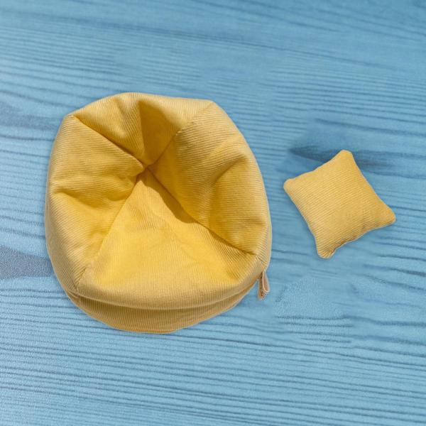 ミニチュアソファ 枕付き 風景用品 17cm 人形 男の子 女の子 人形用 イエロー