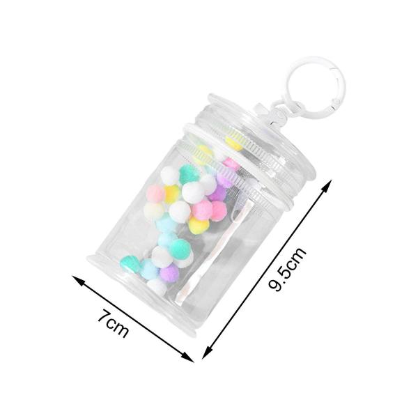 ポータブル人形収納ケース かわいいクリアフィギュアディスプレイバッグ 多目的 ホワイト リング付き