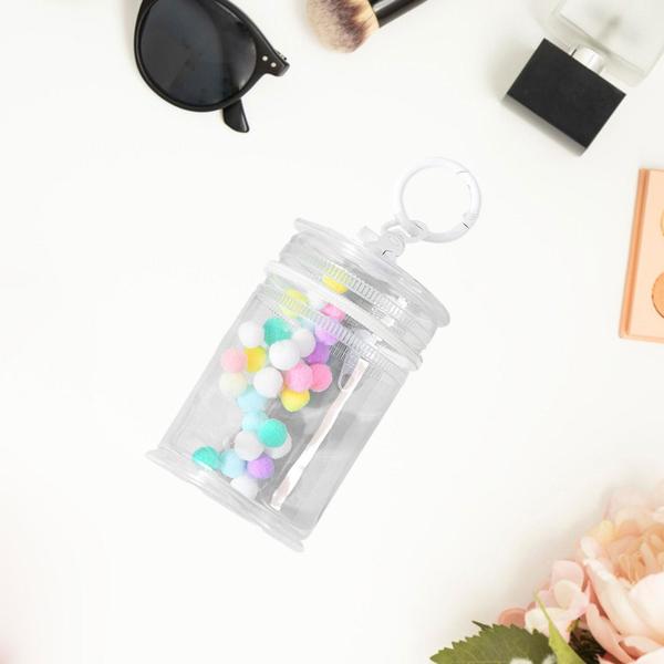 ポータブル人形収納ケース かわいいクリアフィギュアディスプレイバッグ 多目的 ホワイト リング付き