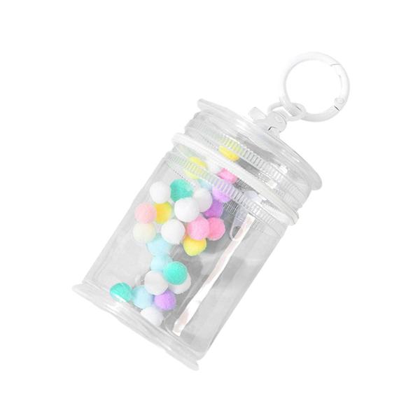 ポータブル人形収納ケース かわいいクリアフィギュアディスプレイバッグ 多目的 ホワイト リング付き