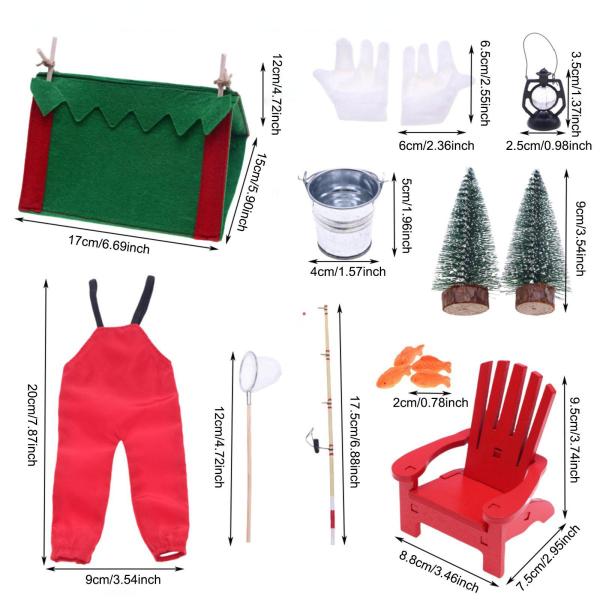 クリスマスエルフアクセサリー 釣り衣装 クリスマスエルフ服アクセサリー キャンプ用アクセサリー 写真撮影用小道具 パーティーの記念品