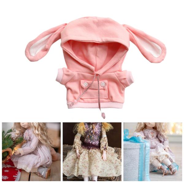 ぬいぐるみ人形の服 人形のスウェットシャツのコスチューム 人形のドレスアップ パーカー付き衣装 ピンク