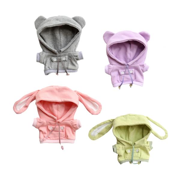 ぬいぐるみ人形の服 人形のスウェットシャツのコスチューム 人形のドレスアップ パーカー付き衣装 ピンク