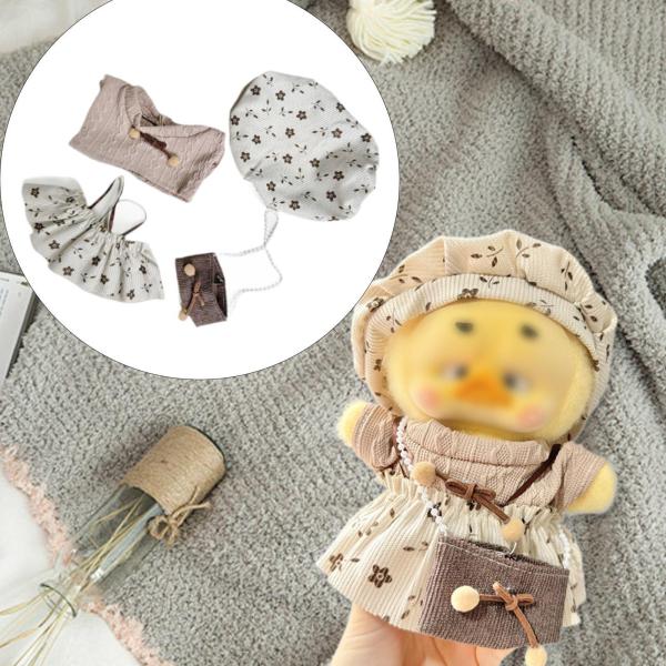 人形用洋服セット、女の子の人形用洋服、バッグと帽子のドレス付き、ファッションコスチューム、人形用ドレスセット、20cm /15cm/17cmのぬいぐる