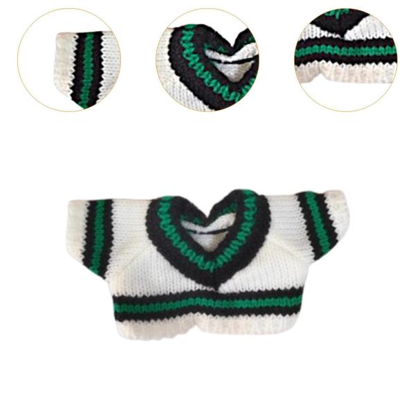 ぬいぐるみ人形の服 20cm 人形用 洋服 おしゃれ ぬいぐるみアクセサリー Vネック グリーン ホワイト