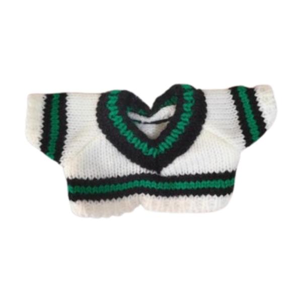 ぬいぐるみ人形の服 20cm 人形用 洋服 おしゃれ ぬいぐるみアクセサリー Vネック グリーン ホワイト