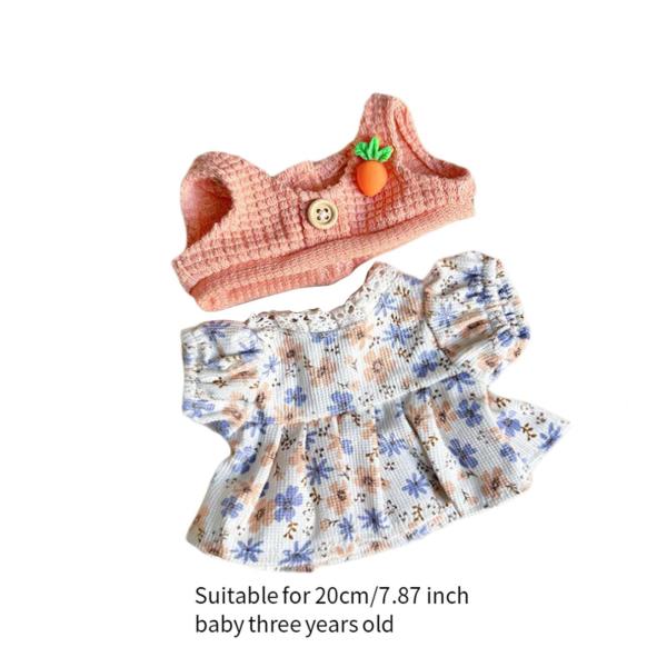 ぬいぐるみ人形の服 20cm 人形用 ドレスとベスト コスチューム 写真小道具 漫画 オレンジ