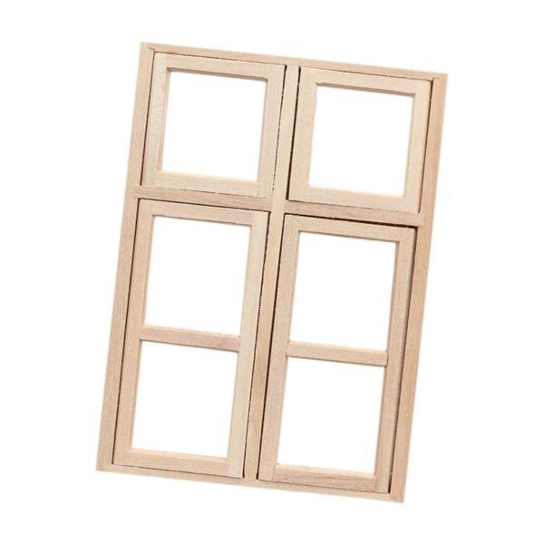 1/12 ドールハウス 窓 ミニ DIY シャッター リビングルーム DIY シーン デコレーション A