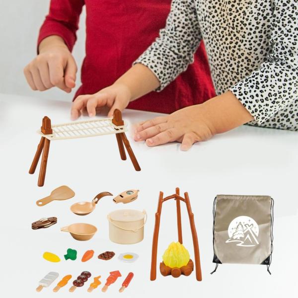 25x 子供用キャンプセット リアルなキャンプ用おもちゃ ごっこ遊び キャンプセット ごっこ遊び キャンプファイヤー パーティー用おもちゃ 屋内 屋外