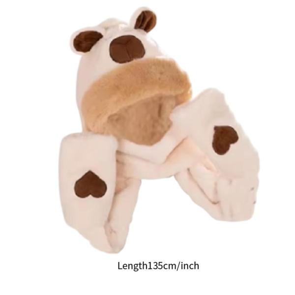 パーカー帽子スカーフ手袋セット快適でかわいい暖かい冬の帽子女性女の子用ベージュ