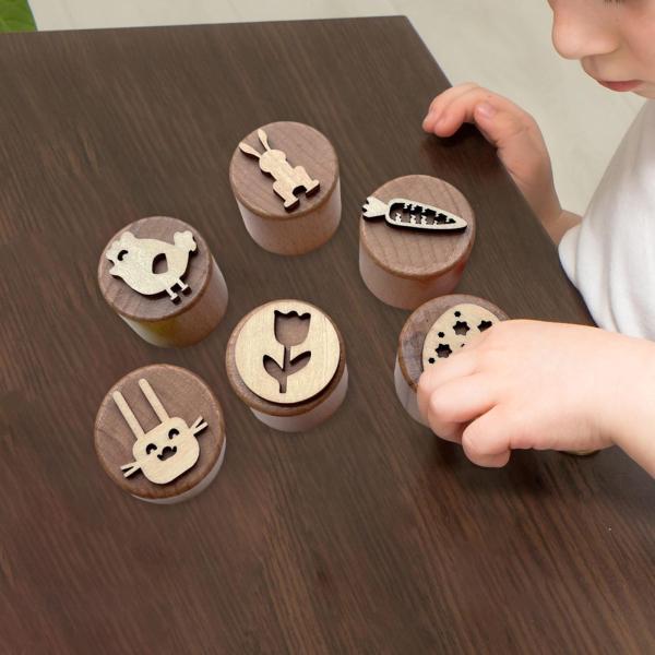 木製スタンプ 装飾粘土スタンプ カード作り アートプロジェクト デコレーション イースター