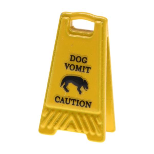 ミニチュア警告標識 1:12スケール 装飾品 金属製 1インチ ドールハウス装飾 犬の嘔吐物