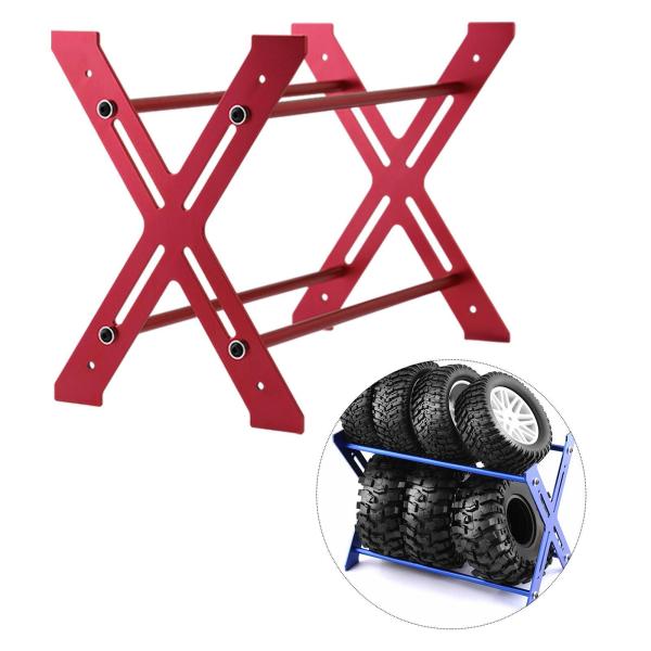 RCカーホイール収納ラック タイヤスタンド タイヤオーガナイザー 1/10トラック車両用 レッド