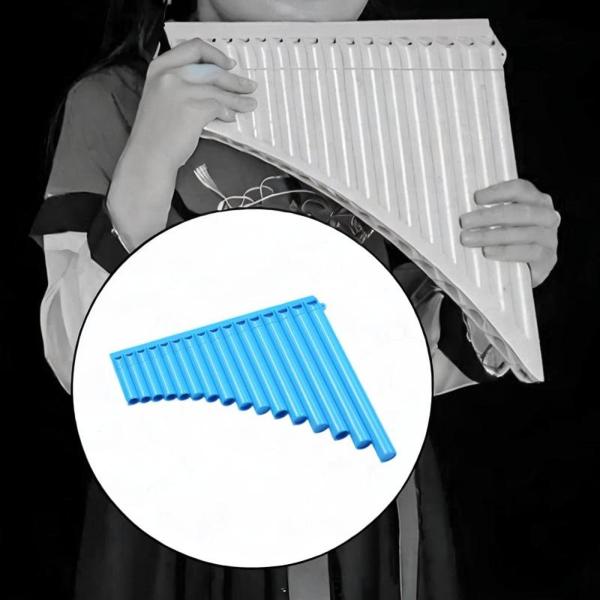 16パイプ パンフルート 教育用 Cキー 演奏用 音楽ギフト 音楽愛好家用 ブルー