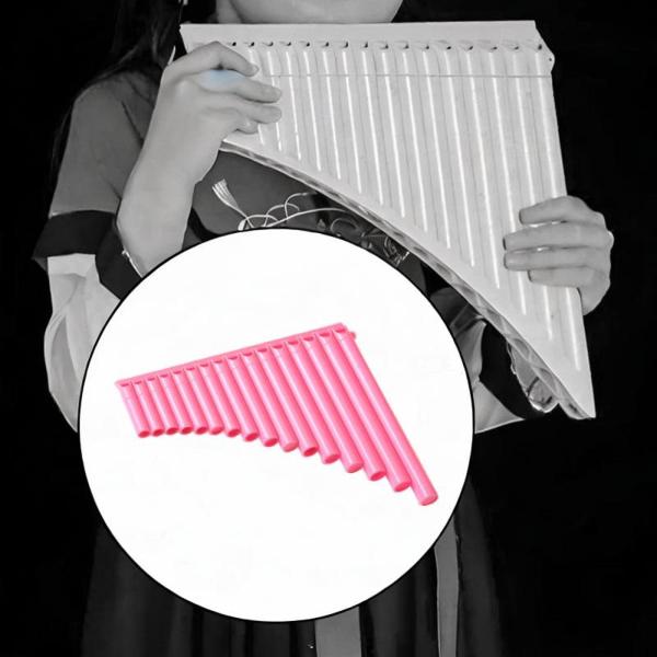 16パイプパンフルート 教育用 Cキー 演奏用 音楽ギフト 音楽愛好家 ピンク