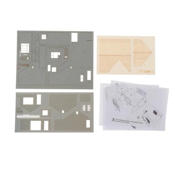 1/64スケール 建物モデルキット ジオラマ DIY ミニチュアシーン 簡単組み立て ストリートハウス 1:64スケール サンドテーブル用風景レイアウ