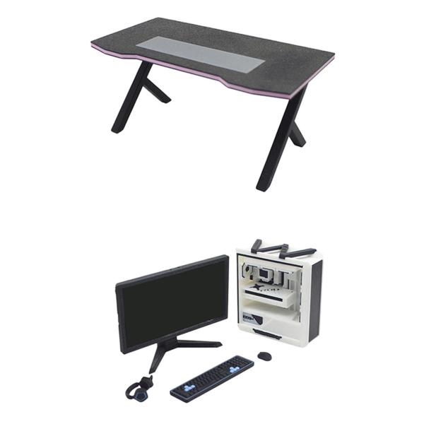 1:12スケール ドールハウス ミニチュア家具 装飾 頑丈 eスポーツ家具 テーブル