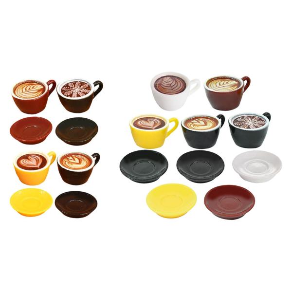 ラテアート コーヒーカップセット ドールハウス ラテ プレート付き 誕生日 ホーム 女の子向け 8個