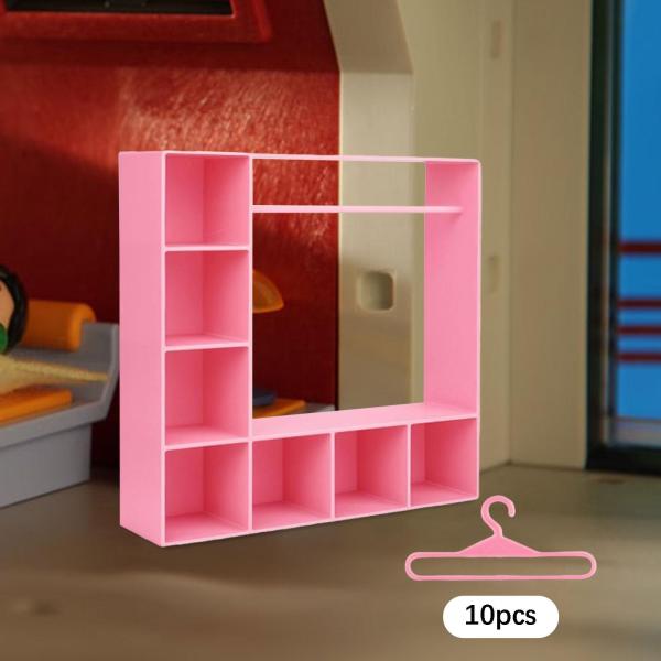 人形用洋服クローゼット ファッション人形アクセサリー ディスプレイボックス 恋人への誕生日プレゼント ピンク