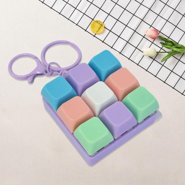 キーボードフィジェットキーチェーン ノベルティフィジェットクリッカー  学校 オフィス ホームスタイル A