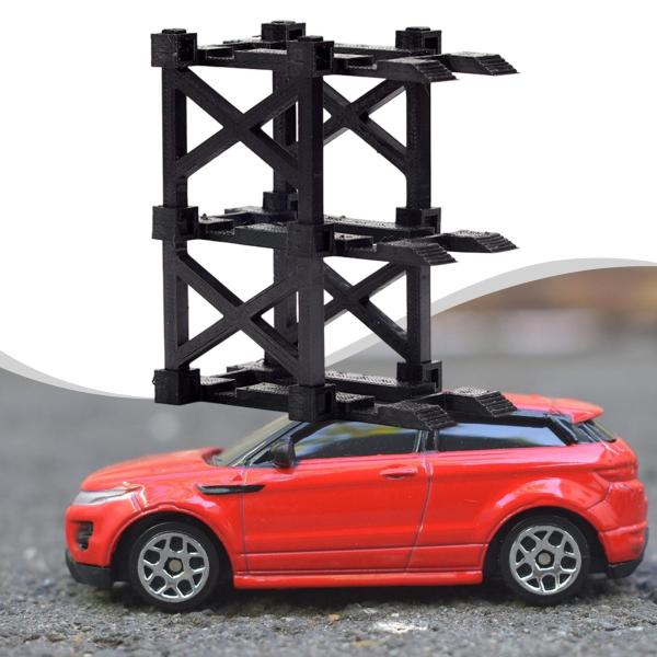 1/64 駐車場ディスプレイスタンド 便利なオーガナイザー レイアウト 頑丈なコレクション 8cm x 4.8cm x 8cm
