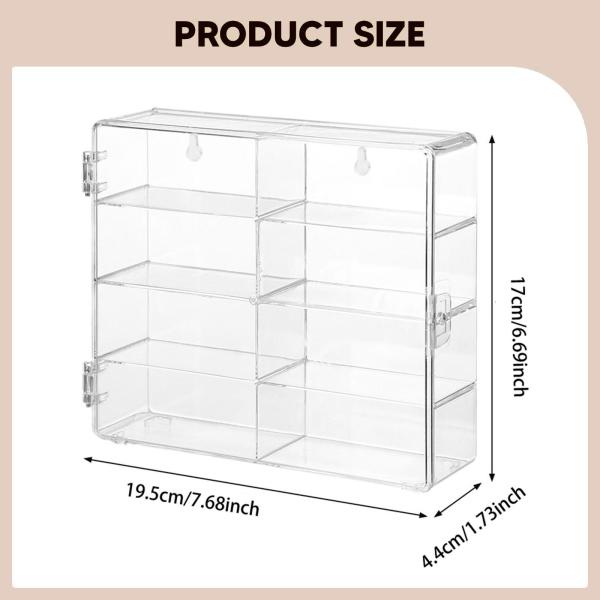 1/64スケール おもちゃの車 ディスプレイケース 収納オーガナイザー 8コンパートメント ホルダー スタンド ラック コンテナ 棚 透明ディスプレイ