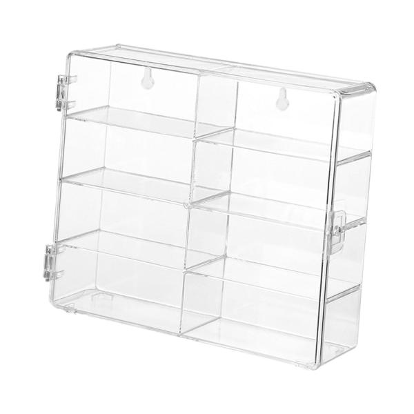 1/64スケール おもちゃの車 ディスプレイケース 収納オーガナイザー 8コンパートメント ホルダー スタンド ラック コンテナ 棚 透明ディスプレイ