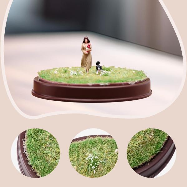 1/64 芝生シーンベース ジオラマベース ミニチュアフィギュア用 タイニーフィギュア ミニカー用 8.5cm