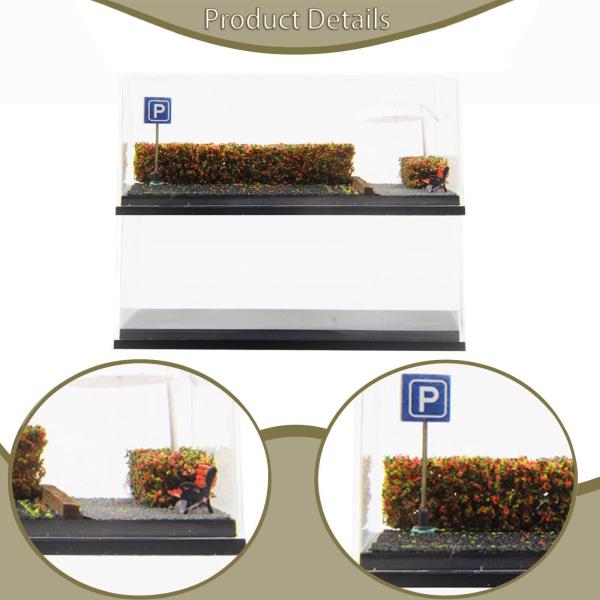 1/64スケール ダイキャストカー ディスプレイケース 駐車ジオラマベース ミニカー用 2個セット 赤