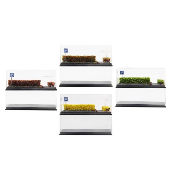 1/64スケール ダイキャストカー ディスプレイケース 駐車ジオラマベース ミニカー用 2個セット 赤