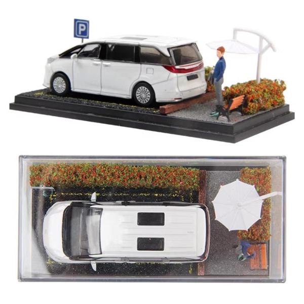 1/64スケール ダイキャストカー ディスプレイケース 駐車ジオラマベース ミニカー用 2個セット 赤