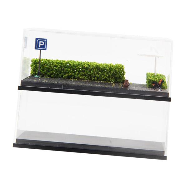 1/64スケール ダイキャストカー ディスプレイケース 駐車ジオラマベース ミニカー車両用 グリーン 2個