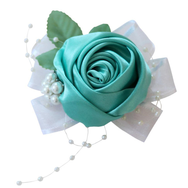 結婚式の手首のコサージュの花嫁の花嫁介添人真珠はバラの花の手の花を残します｜stk-shop｜04