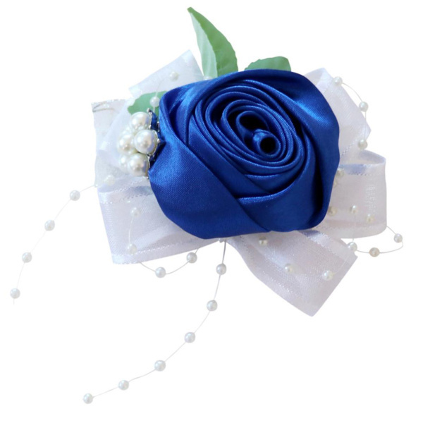 結婚式の手首のコサージュの花嫁の花嫁介添人真珠はバラの花の手の花を残します｜stk-shop｜05